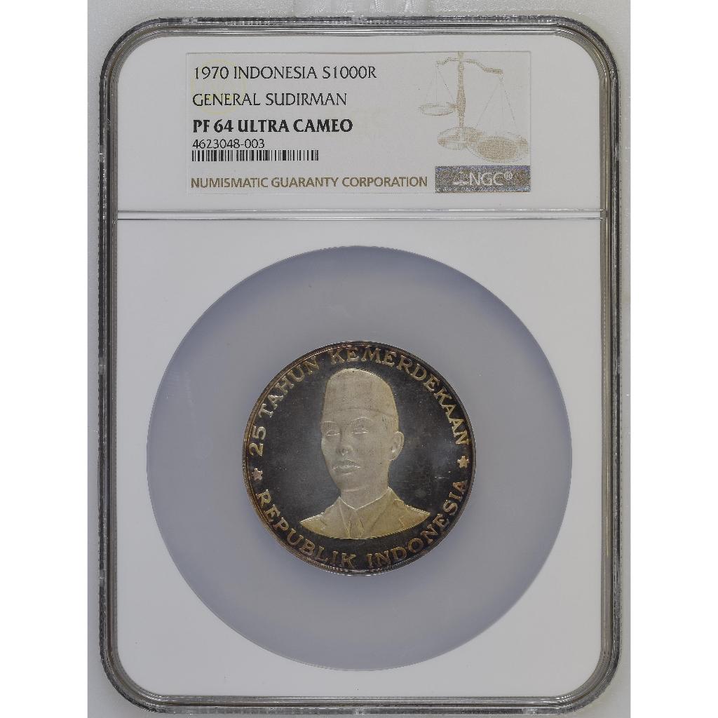 Koin Perak Indonesia Sudirman 1970 NGC PF64 Ultra Cameo