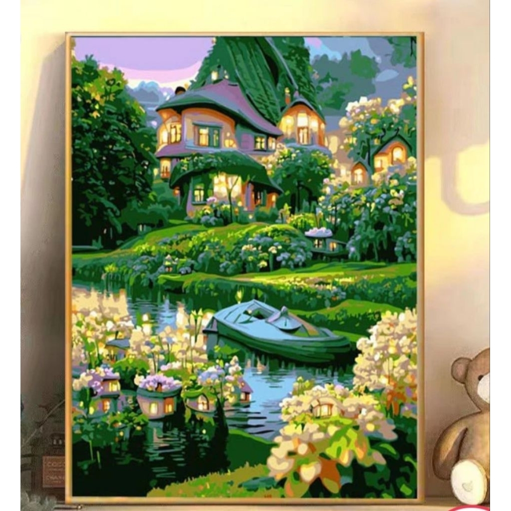 

30x40] Paint By Number Painting By Numbers Kit DIY Digital Oil Lukisan Canvas Scenery
