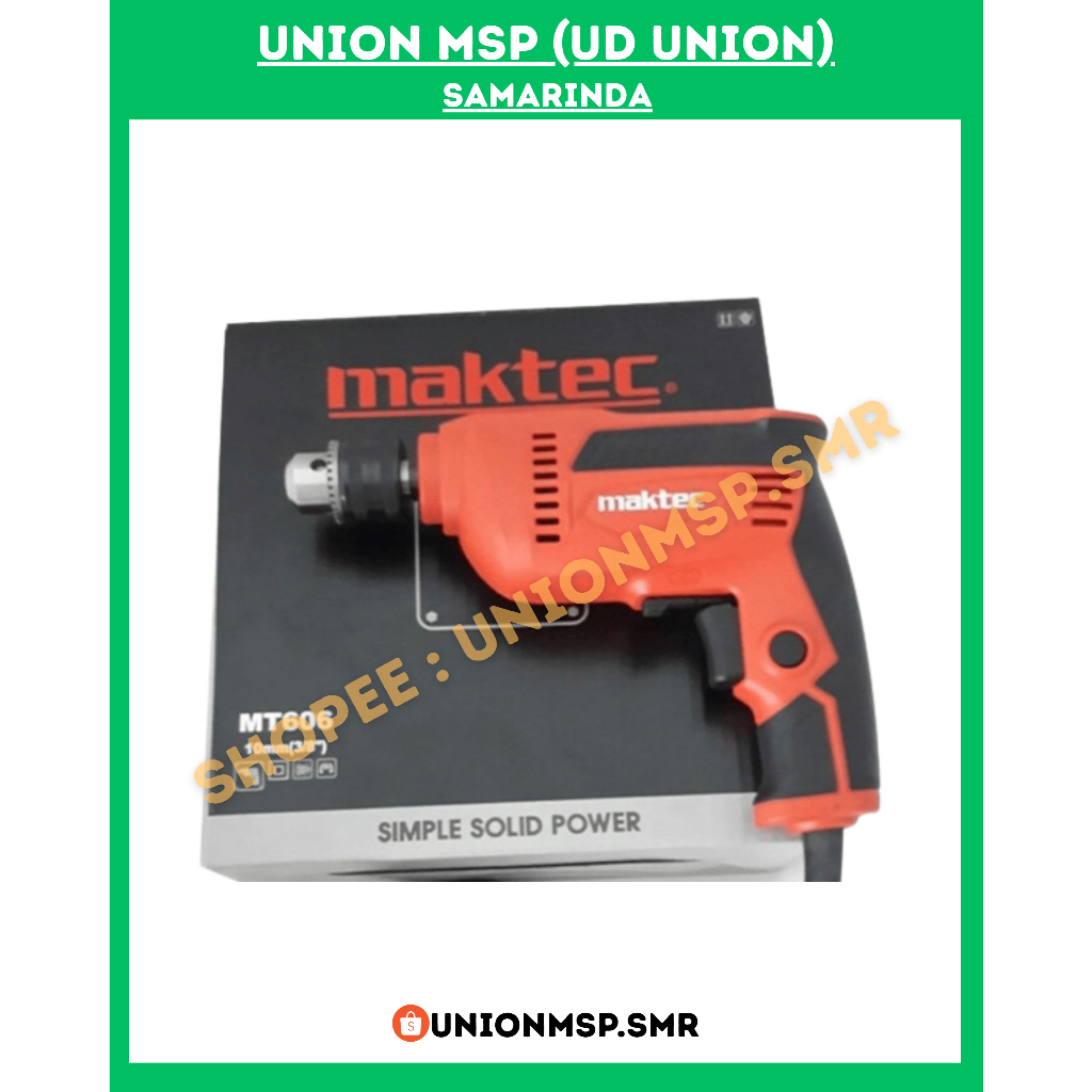 Bor Tangan Maktec MT606 | Mesin Bor Listrik 10mm Original Makita | Bor Maktec MT 606 Tangan Serbagun