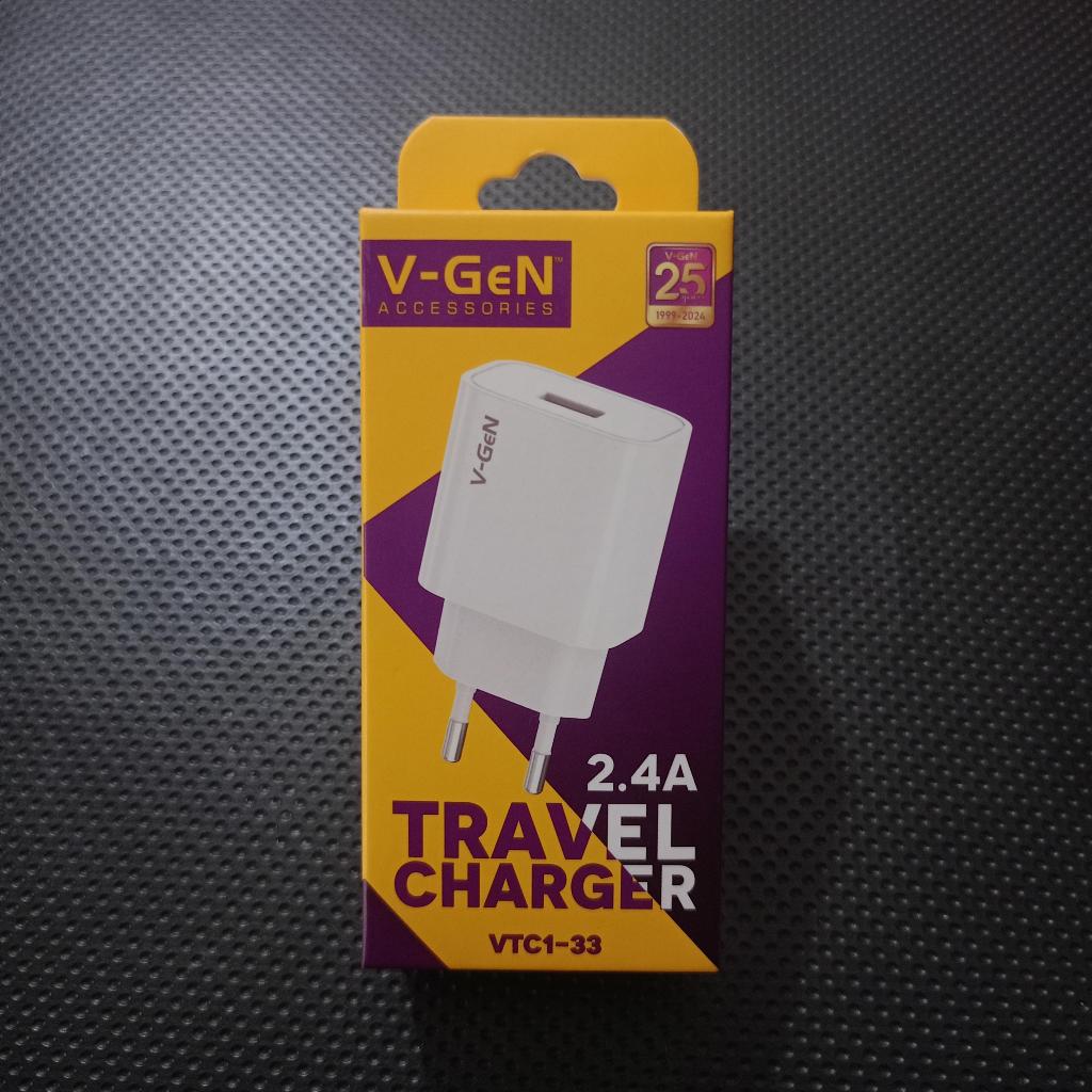 Kepala Charger V-GeN 2.4A V-Gen Travel Charger VTC1-33 Original