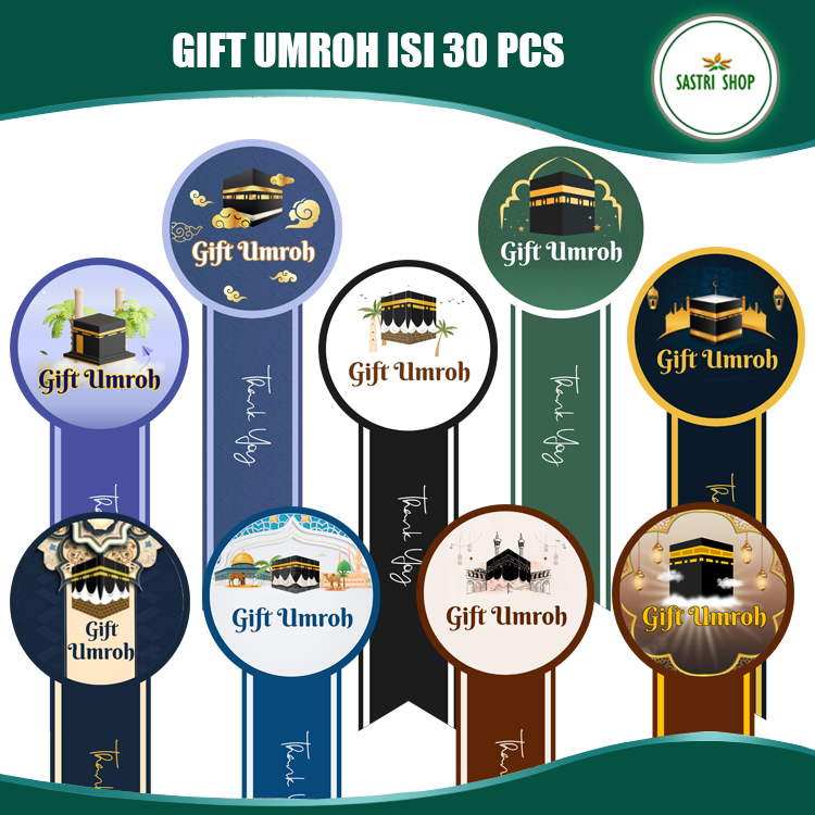 

Stiker Segel Gift Umroh (Bisa Ganti Gift Haji) Ukuran 10 cm x 3.8 cm Isi 30 pcs Stiker Label Murah!