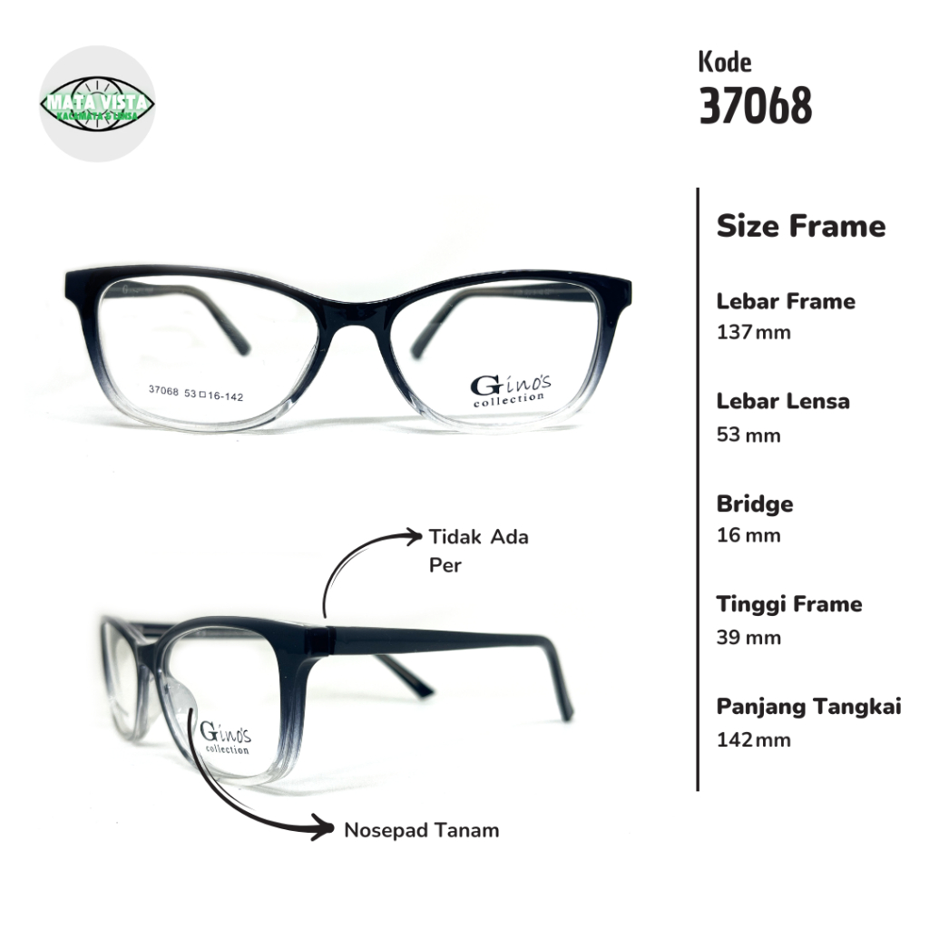 FRAME KACAMATA PRIA/WANITA 37068 LEBAR FRAME 135 SIZE 50