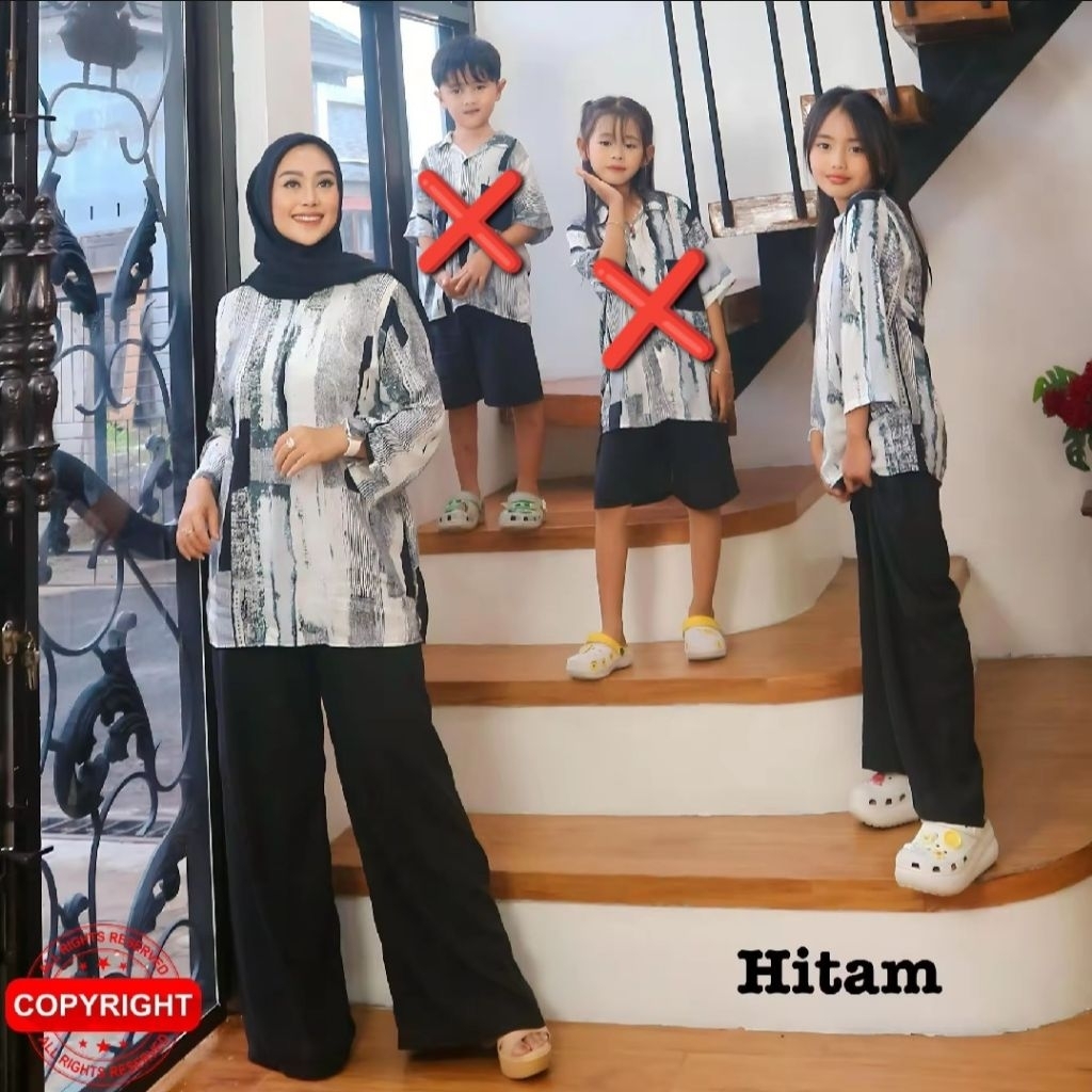 Setelan Rayon Couple Ibu Anak / Baju Couple Ibu Dan Anak Perempuan / One Set Couple Ibu Anak Perempu