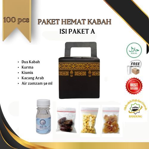

Oleh Oleh Haji/Umroh Isi 100 Paket A Dus kabah, Botol+Air zam2, Kurma, Kacang, Kismis