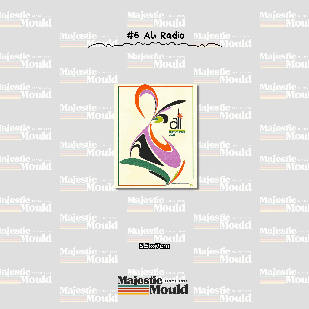 

#6 Ali Radio – Stiker Band Vinyl Glossy | Tahan Air & Luntur (Laptop/Helm/Tumbler/dan media lainnya)