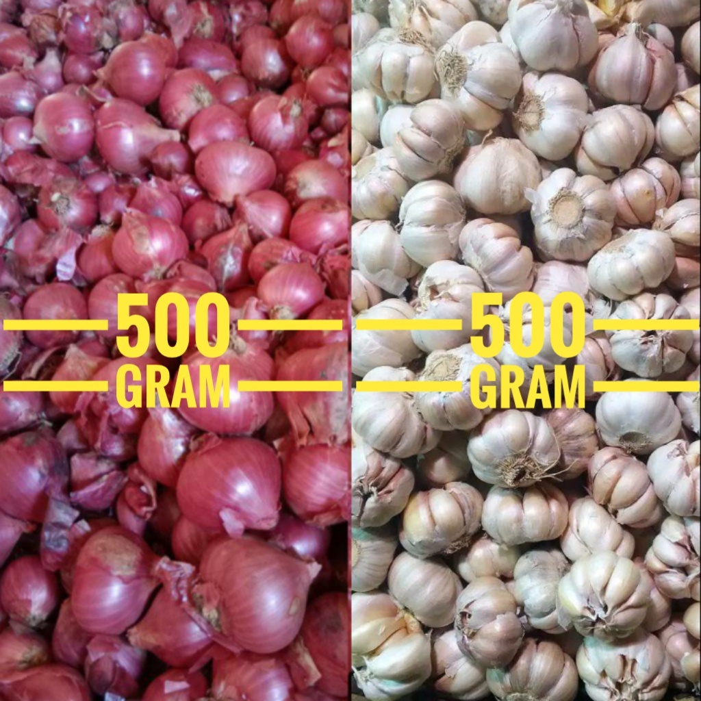 

Bawang MIX CAMPUR 1 kg isi 500gr bawang putih 500gr bawang merah segar