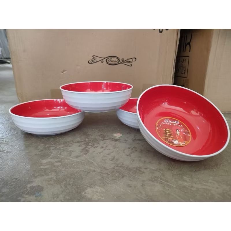 Mangkok ramen merah putih tipe 577/Mangkok ramen 12pc/Mangkuk ramen 6pc/Mangkuk ramen