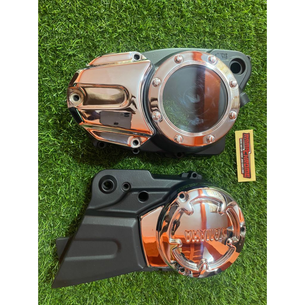 BAK MESIN NEW RX KING TRANSPARAN CHROME  HITAM DOFF