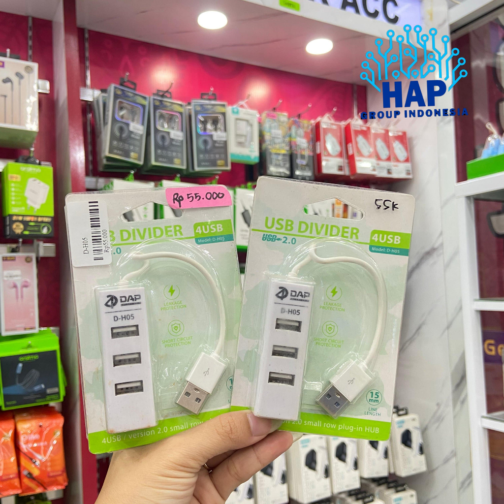 DAP D-H05 USB HUB 4 Port USB 2.4A Smart Charging // HAP GROUP