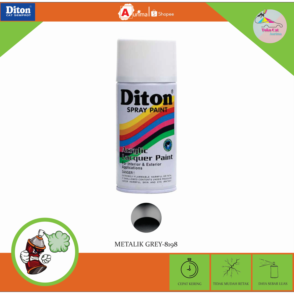 PILOX CAT SEMPROT DITON METALIK GREY-8198 300CC ORIGINAL DITON