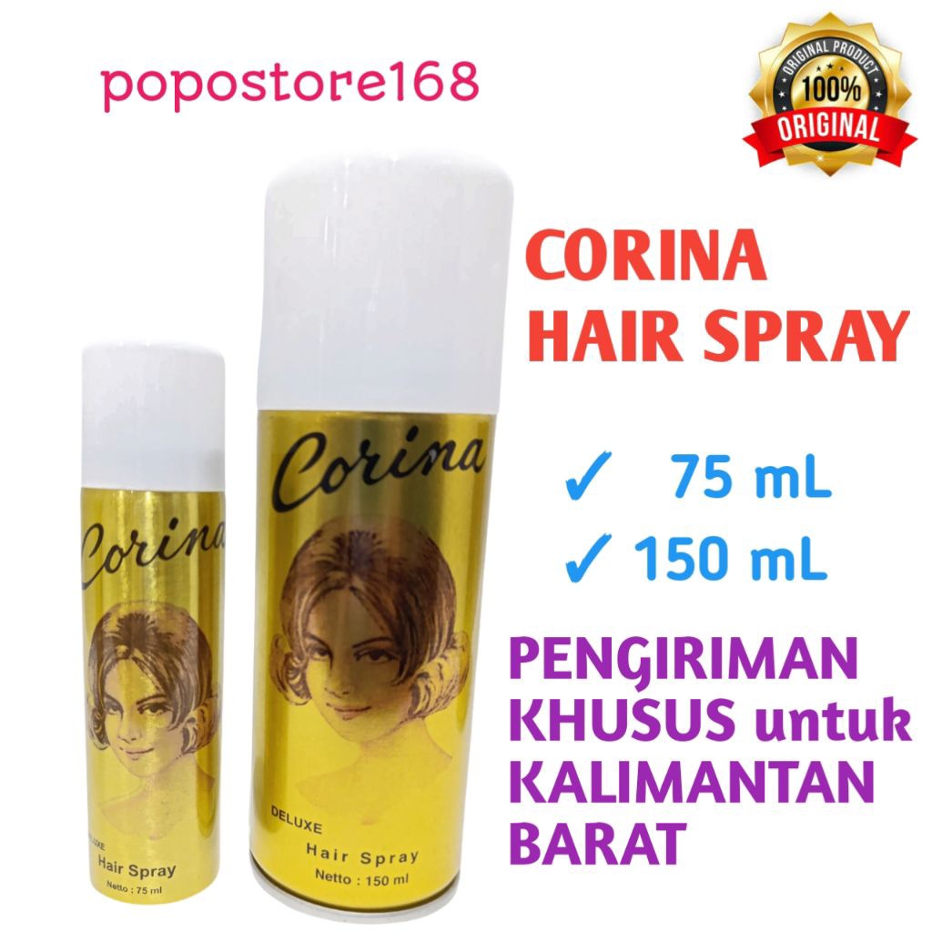 CORINA HAIR SPRAY 75ML/ 150ML/ CORINA HAIR SPRAY RAMBUT SANGGUL/ HAIRSPRAY SANGGUL/ PENGERAS RAMBUT 
