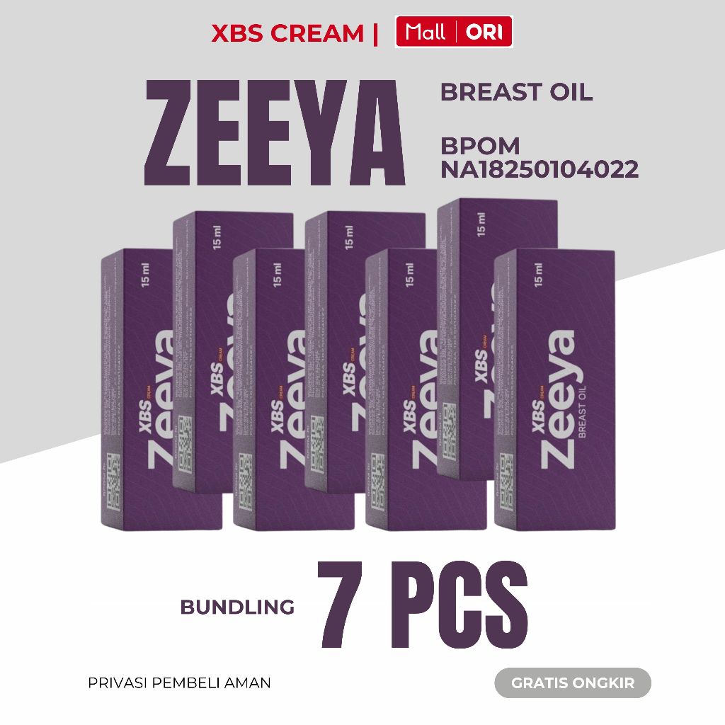 XBS CREAM - bundling 7 pcs Zeeya Breast Oil perawatan payudara BPOM