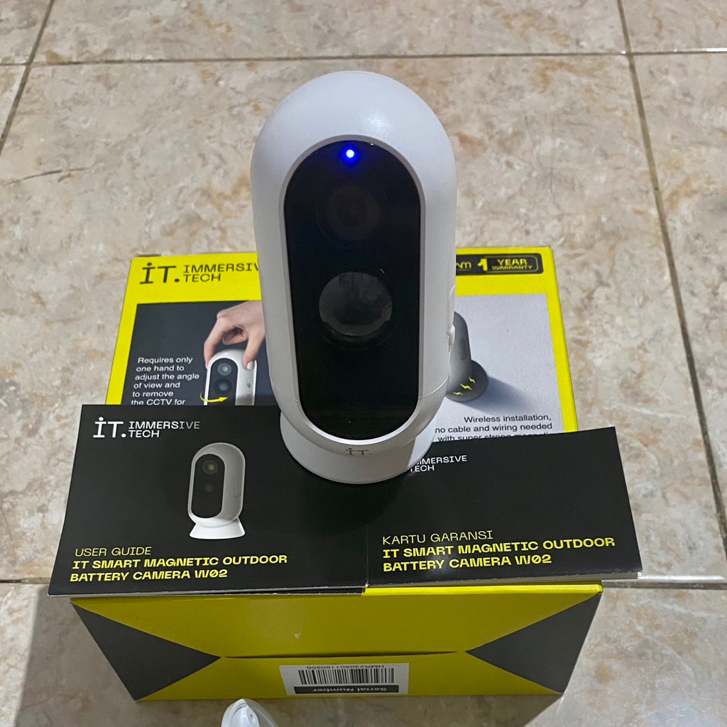 IT Smart CCTV W02 Camera Outdoor Battery FHD WiFi Wireless 3MP IP 65 Kondisi bekas normal