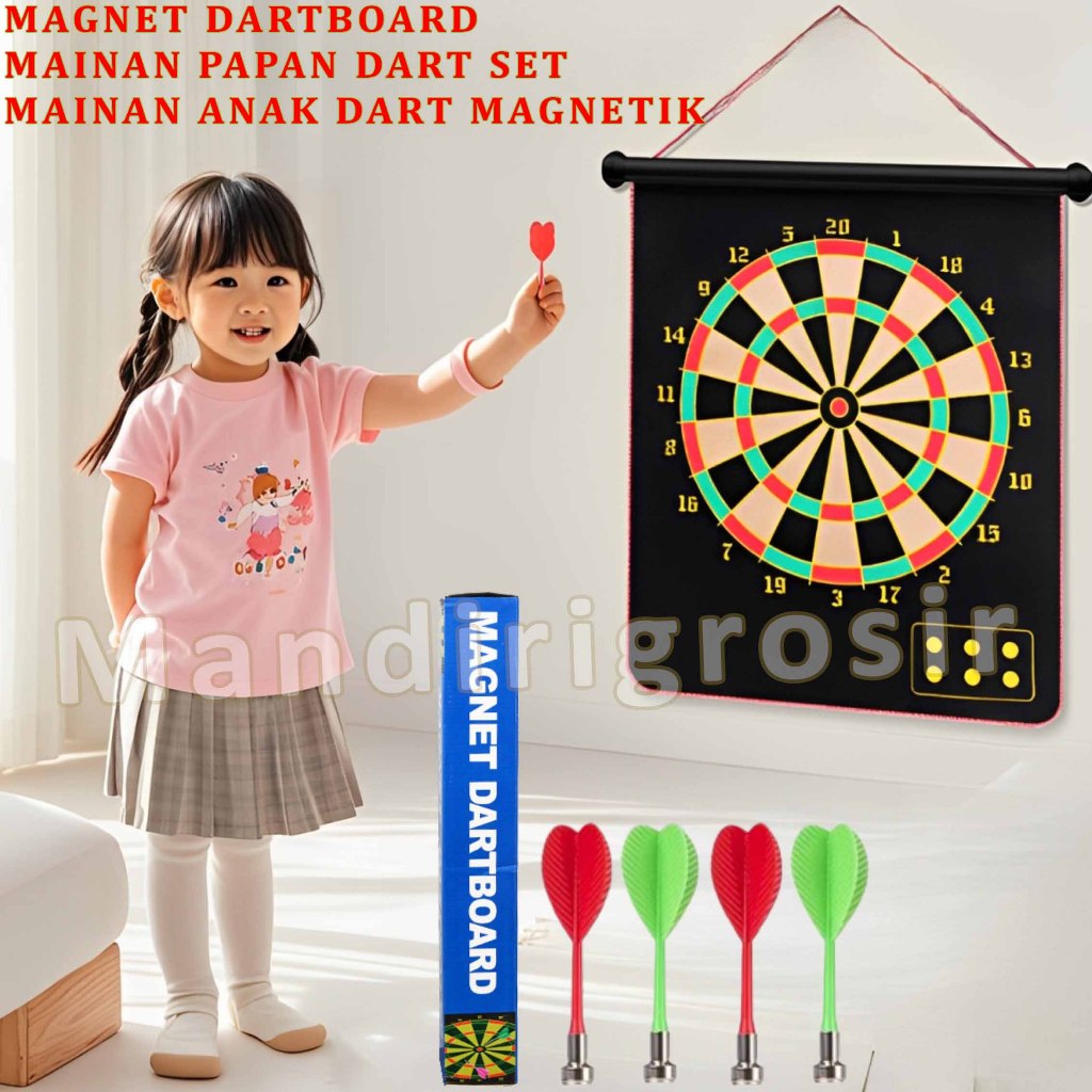 Mainan Papan Dart Set * Magnet Dartboard * Mainan Anak Dark Magnetik