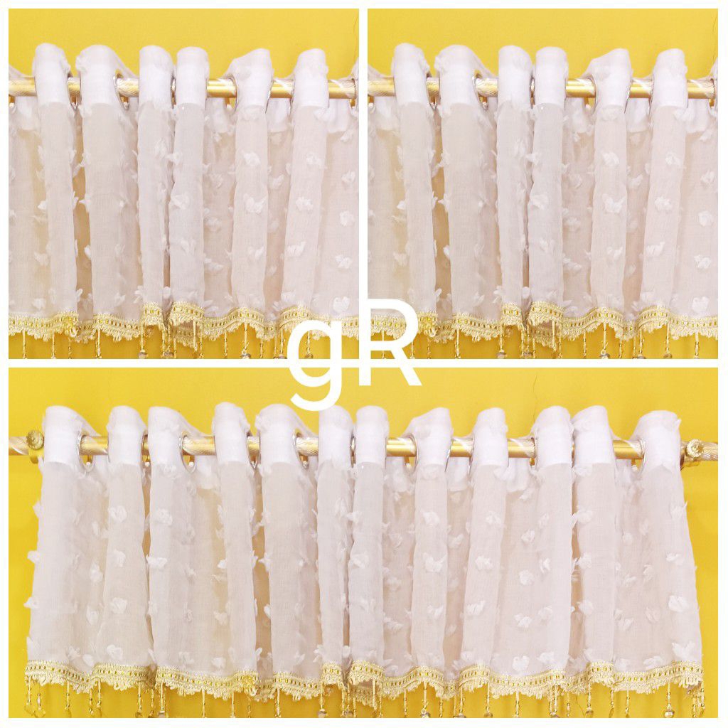 gorden poni atas pintu vitrase ruby model smokring 6 gelembung coklat pink cream ungu hijau hitam