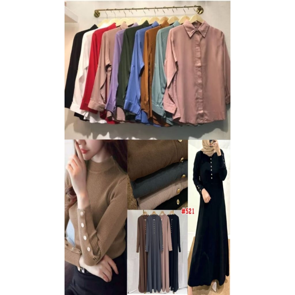 ATASAN RAYON/KNIT/KAOS/MIDIDRESS KNIT /MIDI DRESS RAYON //MIDI DRESS MOTIF BUNGA KECIL