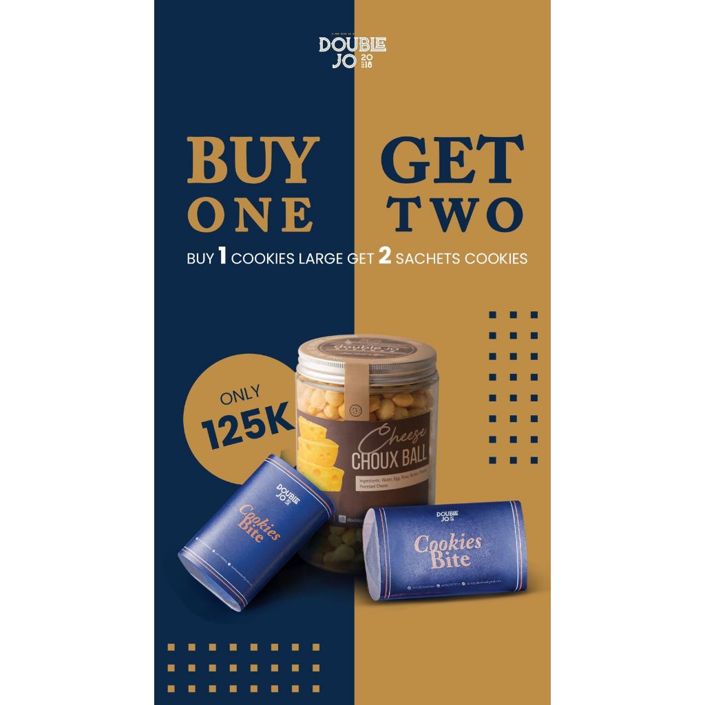 

BUY ONE GET TWO ( 1 COOKIES LARGE & 2 SACHETS COOKIES )