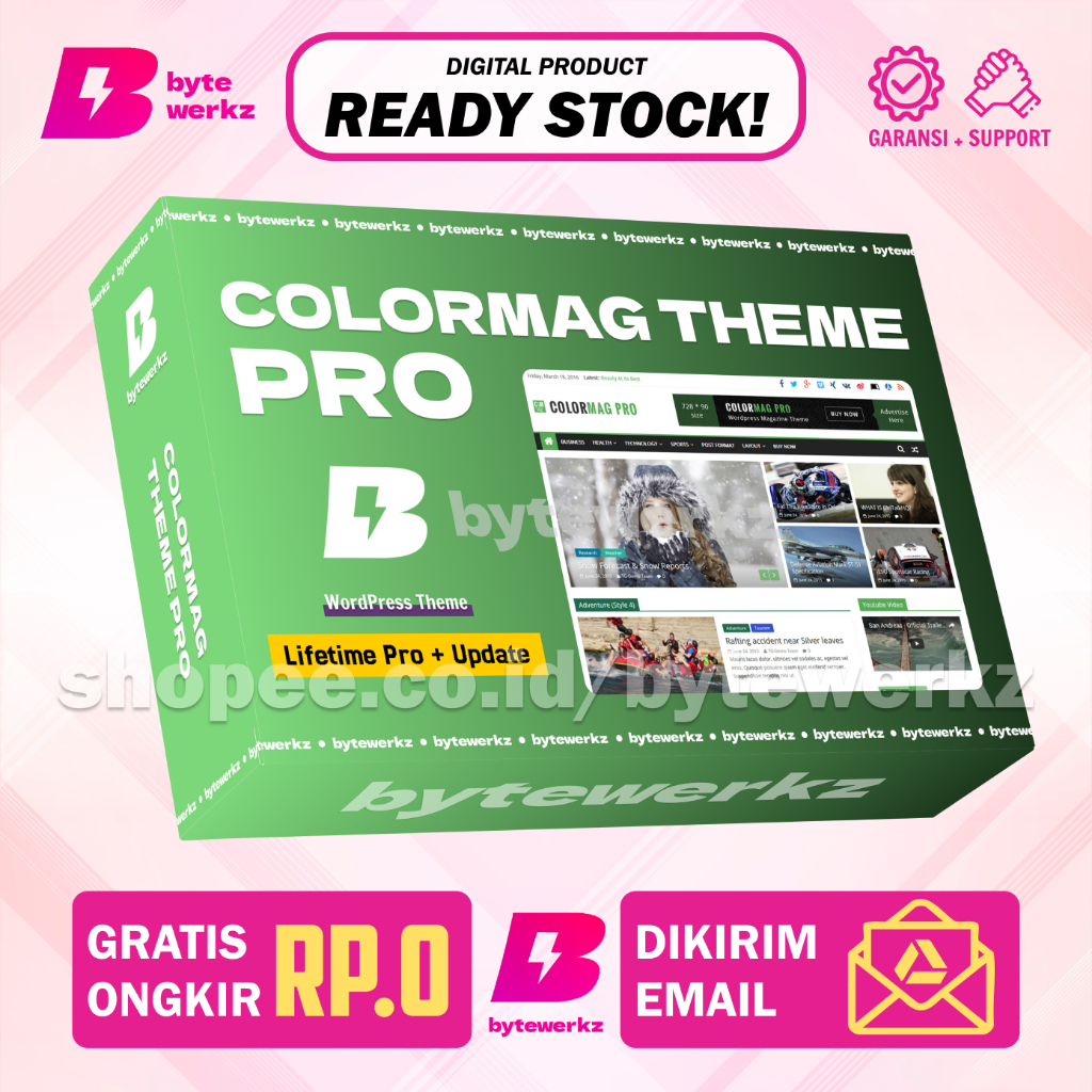 COLORMAG PRO WP THEME - TEMA NEWS MAGAZINE WEB WORDPRESS LIFETIME + UPDATE