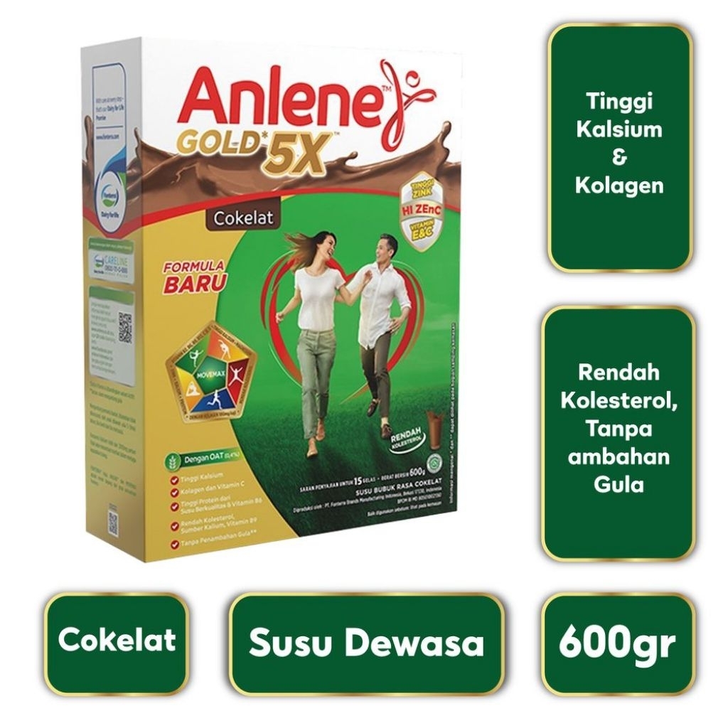 

anlene gold 5x coklat 600g
