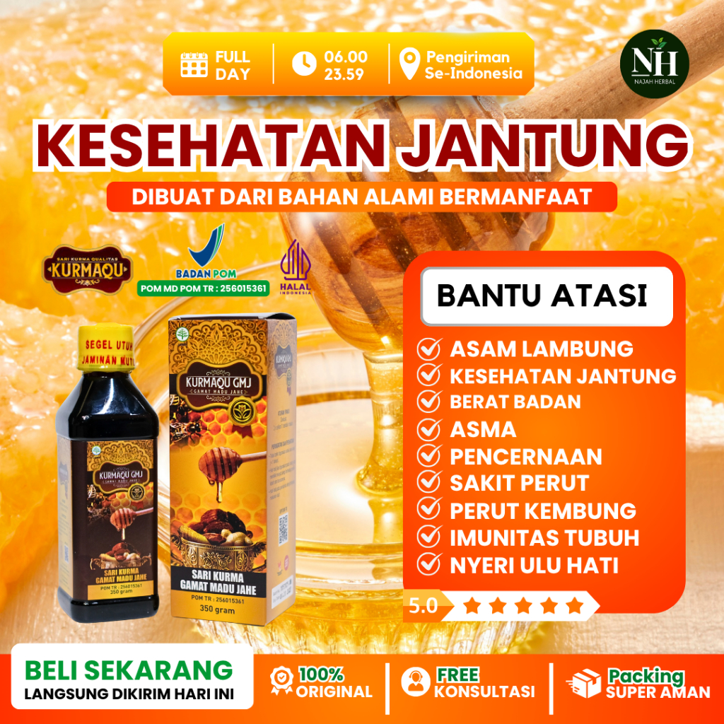 Sari Kurma Dan Madu Obat Untuk Kesehatan Jantung, Obat Sakit Jantung, Jantung Berdebar - Kurmaqu