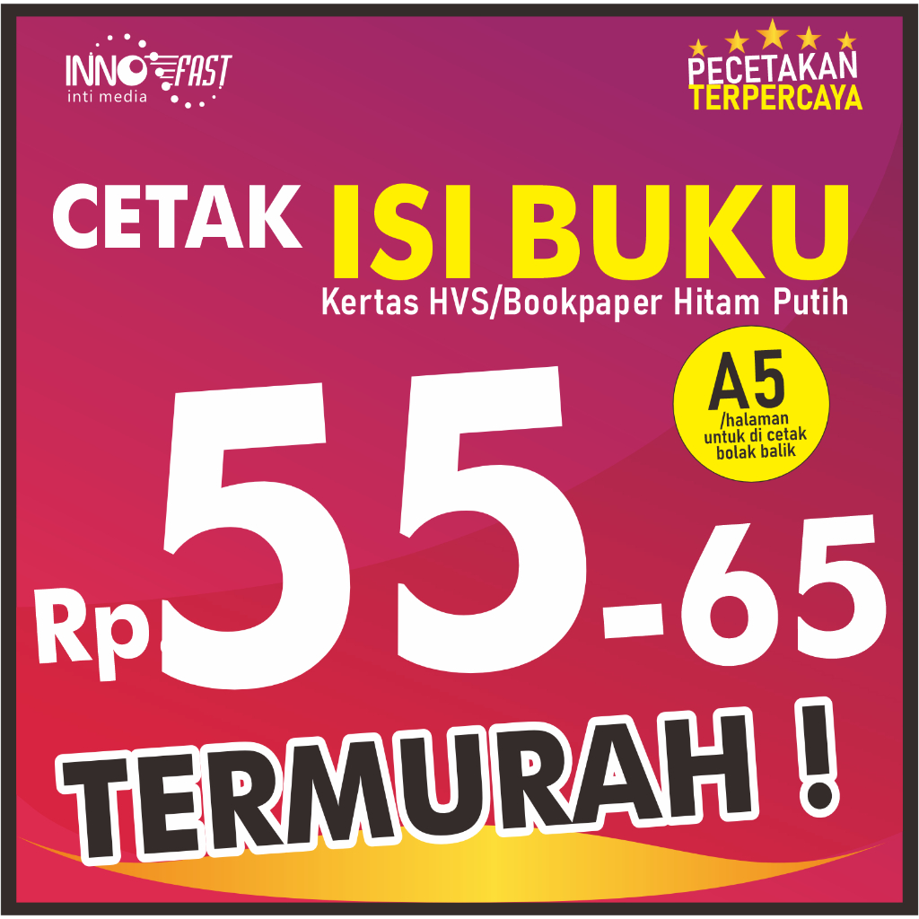

TERMURAH !!! Jasa Print Cetak Buku Hitam Putih (BW) Kertas HVS & Bookpaper Murah