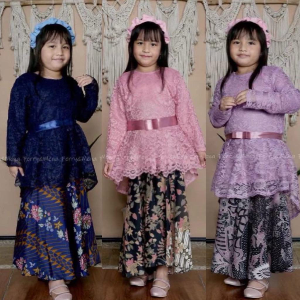 SETELAN KEBAYA WISUDA ANAK PEREMPUAN / BAJU KEBAYA BRUKAT ANAK MODERN / KEBAYA KONDANGAN ANAK WANITA
