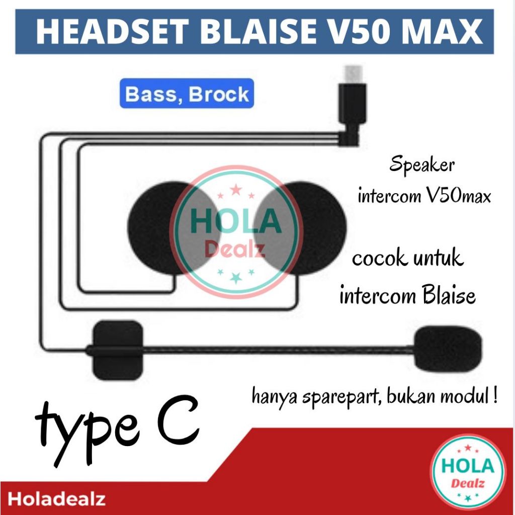 PART HEADSET INTERCOM BLAISE V50 MAX PART SPEAKER INTERCOM BLUETOOTH HELMET HEADSET BLAISE V50MAX ME