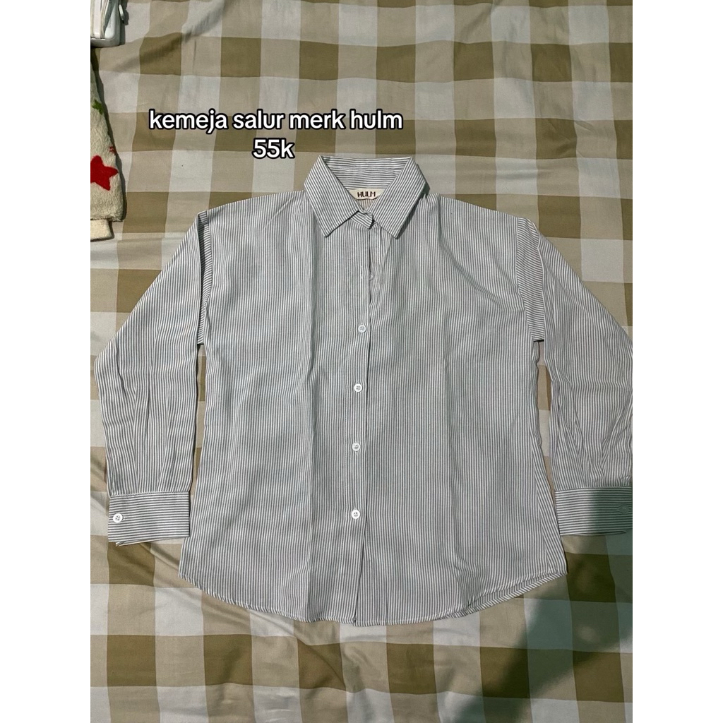 kemeja salur hulm warna stone
