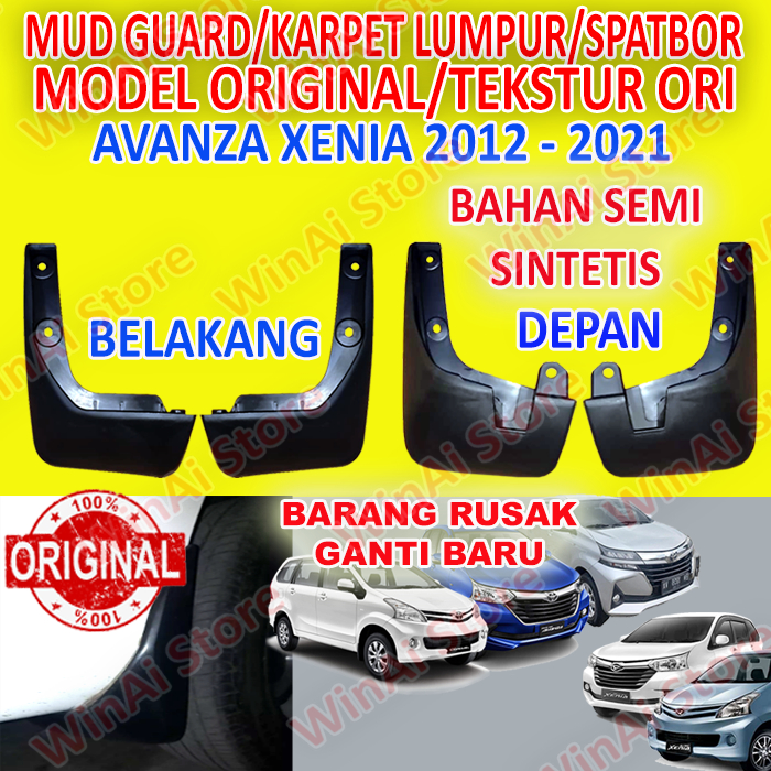 MUDGUARD/KARPET LUMPUR/SPATBOR AVANZA-XENIA 2012-2021 DEPAN BELAKANG MODEL ORIGINAL