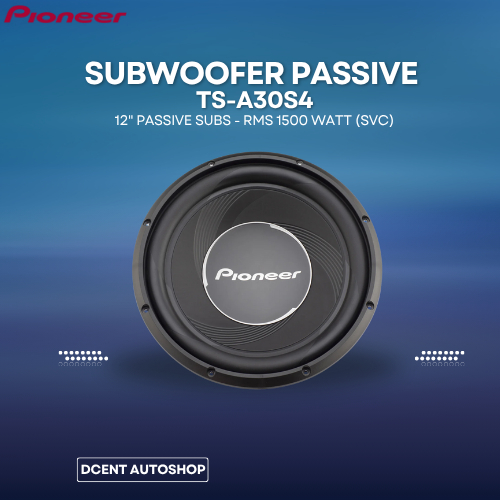Subwoofer Passive Mobil - Subwoofer Pioneer TS-A30S4 - 12 Inch - Single Voice Coil Bass - Subwoofer 