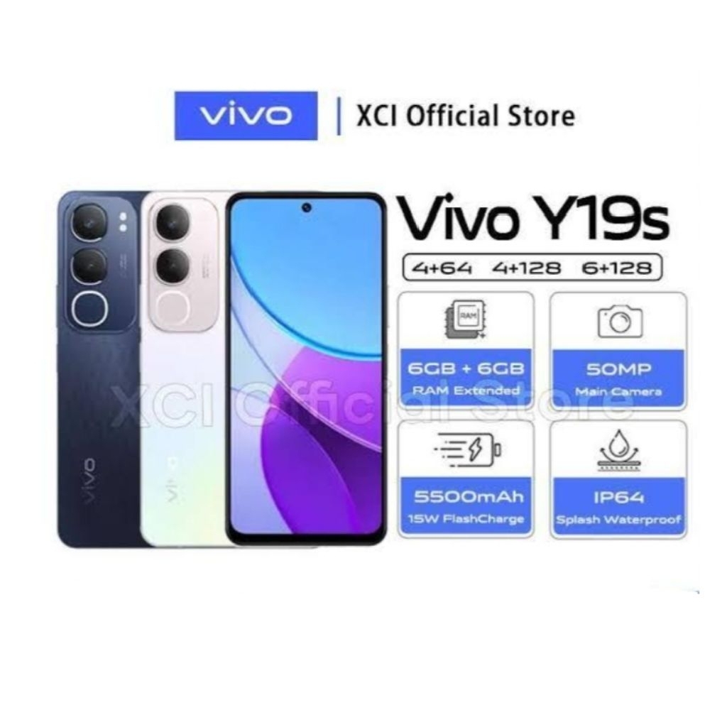 HP VIVO Y19S 4/128 GB - VIVO Y19s RAM 4GB ROM 128GB GARANSI RESMI