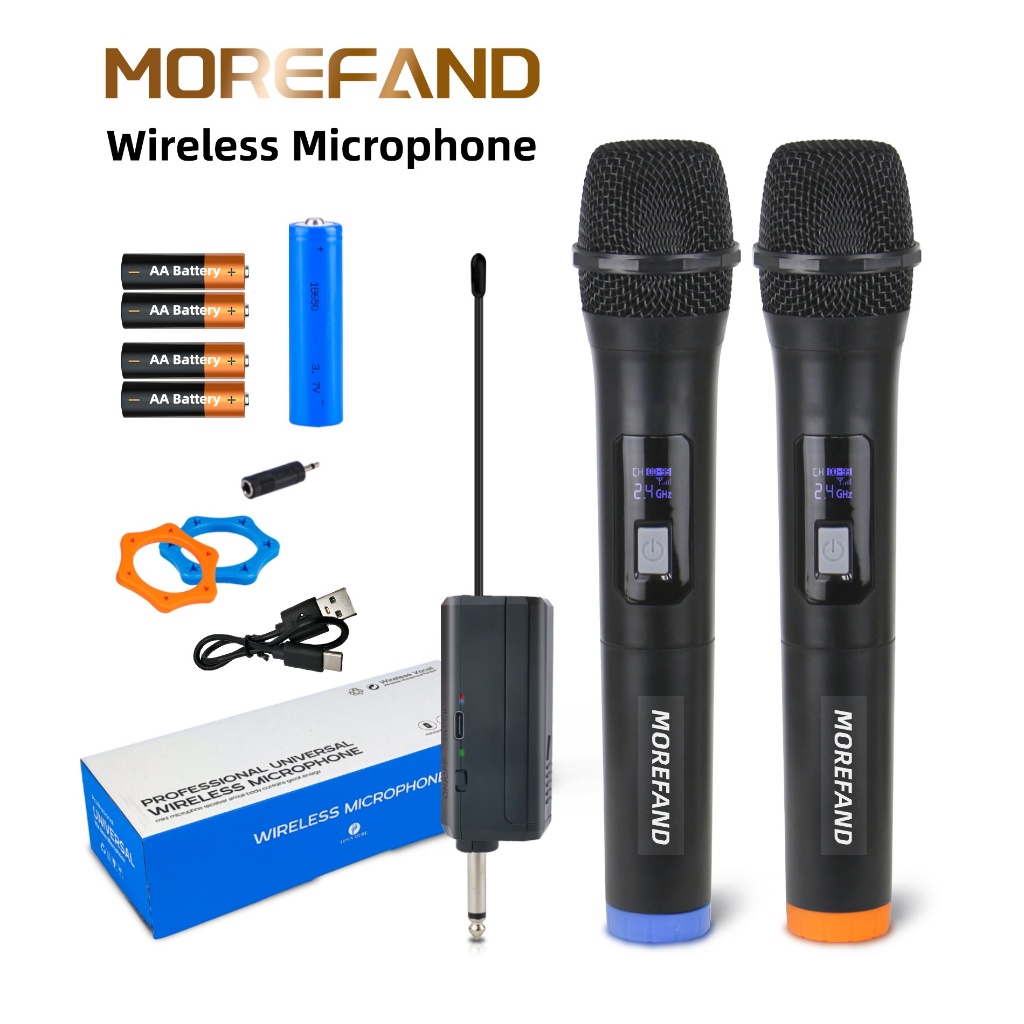 Microphone Wireless  Mikrofon mic wireless Tanpa Kabel Frekuensi UHF Mic  Karaoke UHF Double Mic