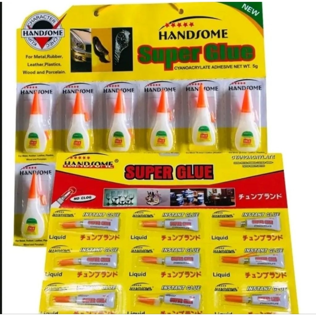 

1 pack + 1pack lem korea Lem HANDSOME SUPER POWER GLUE [total 2 pack isi 24 pcs]