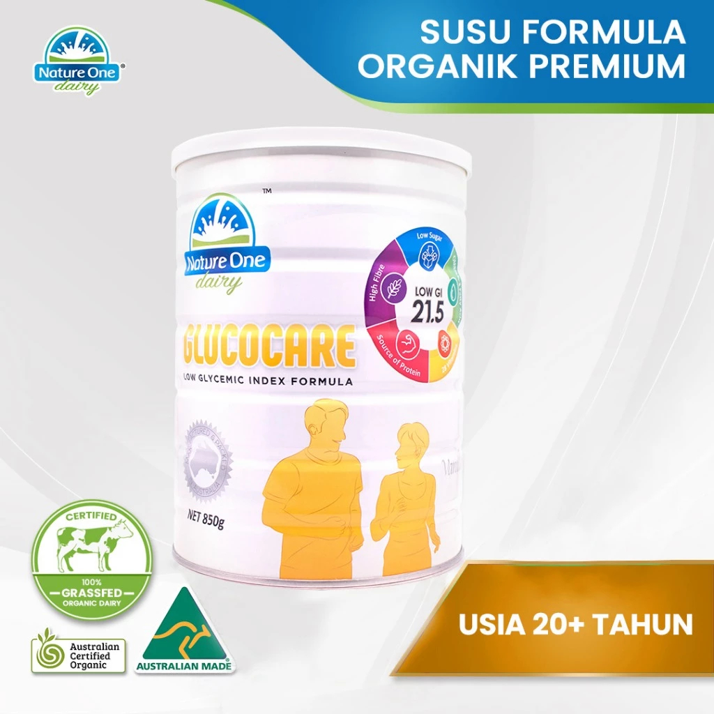 

Nature One Dairy Glucocare Susu Bubuk Dewasa 850gr - Susu diabetes Rendah Gula