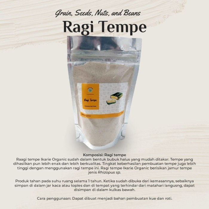 

Ragi-Tempe-Ikarie-Organik-Halal-Sehat