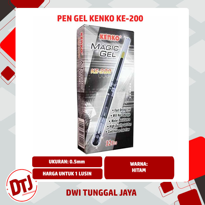 

Pen / Pulpen Kenko KE200 0.5 mm Hitam Magic Gel
