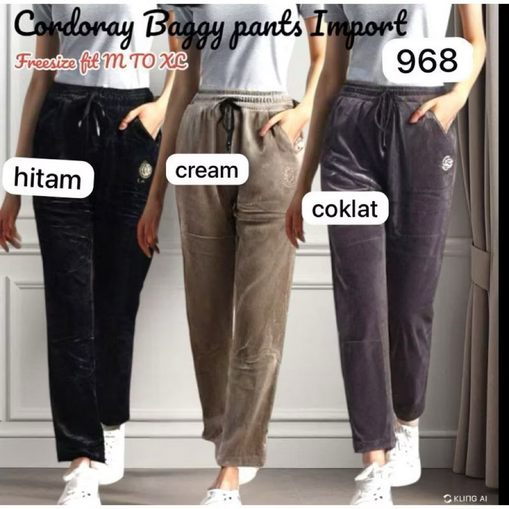 CELANA WANITA FASHION BAGGY PANTS CODORAY WANITA #968