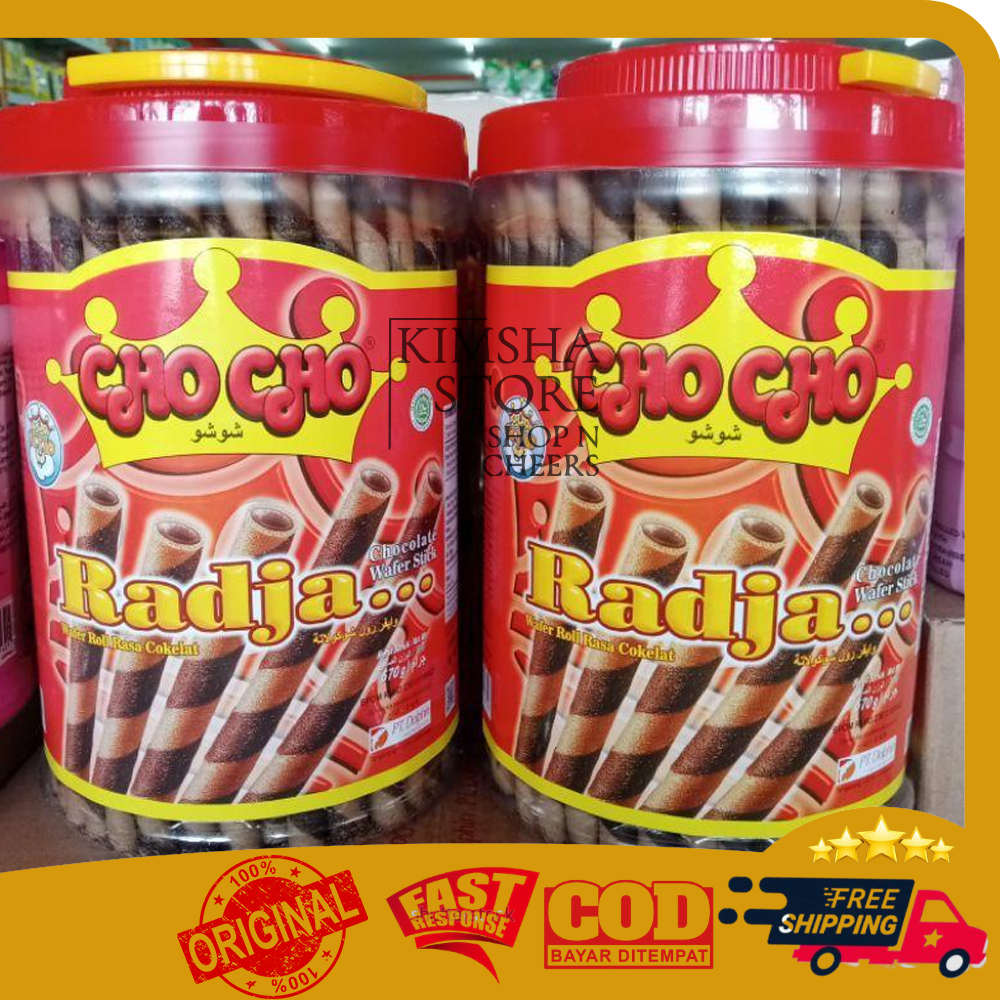 

Cho Cho Radja Wafer Stick Roll Chocolate 670 gr Snack Food Makanan Ringan Astor Wafer Toples ChoCho Cokelat 670gr