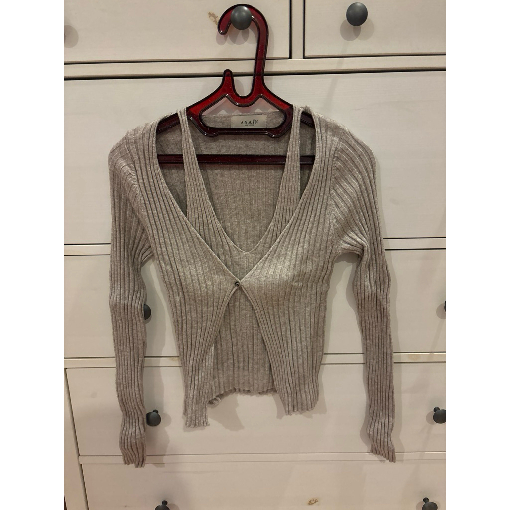 preloved anain ribbed cardigan