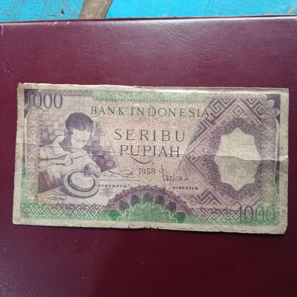 

uang kertas seri pekerja seribu rupiah tahun 1958