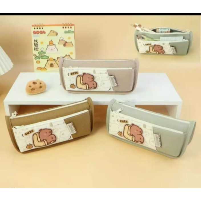 

Cindy Tempat Kotak Pensil Kanvas Case Pencil Aesthetic Karakter Capybara Lucu