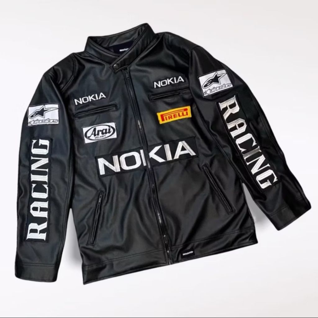 Nokia Racing jacket leather kulit pria