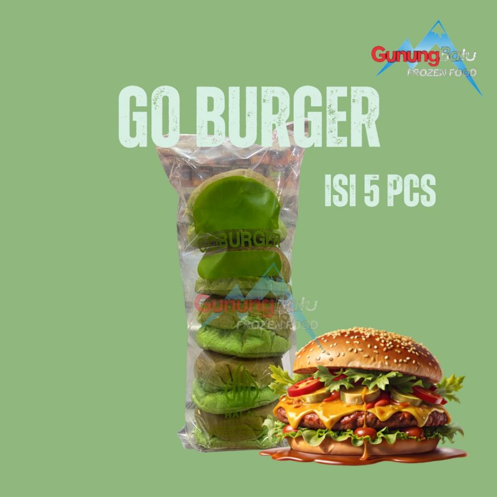 

GO BURGER - ROTI BURGER WIJEN HIJAU ISI 5 PCS