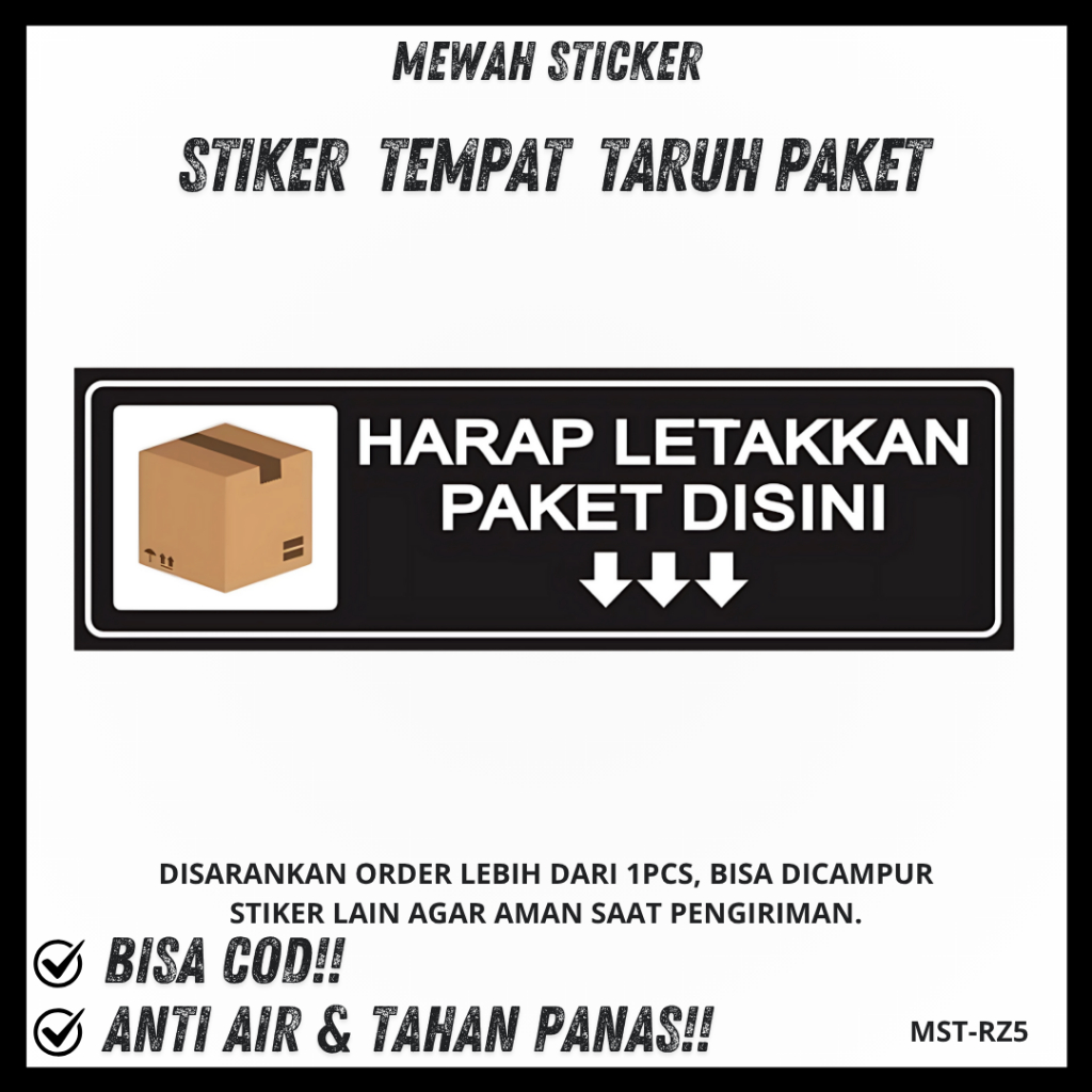 

Sticker taruh paket disini / stiker letakkan paket / stiker taruh barang / stiker makanan / stiker paket / stiker taruh barang disini