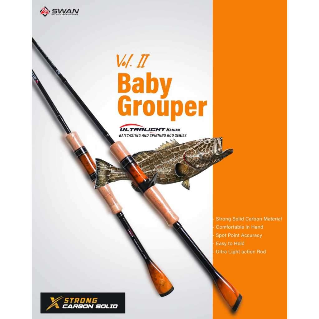 Joran swan BABY GROUPER UL 198CM spining&bait casting