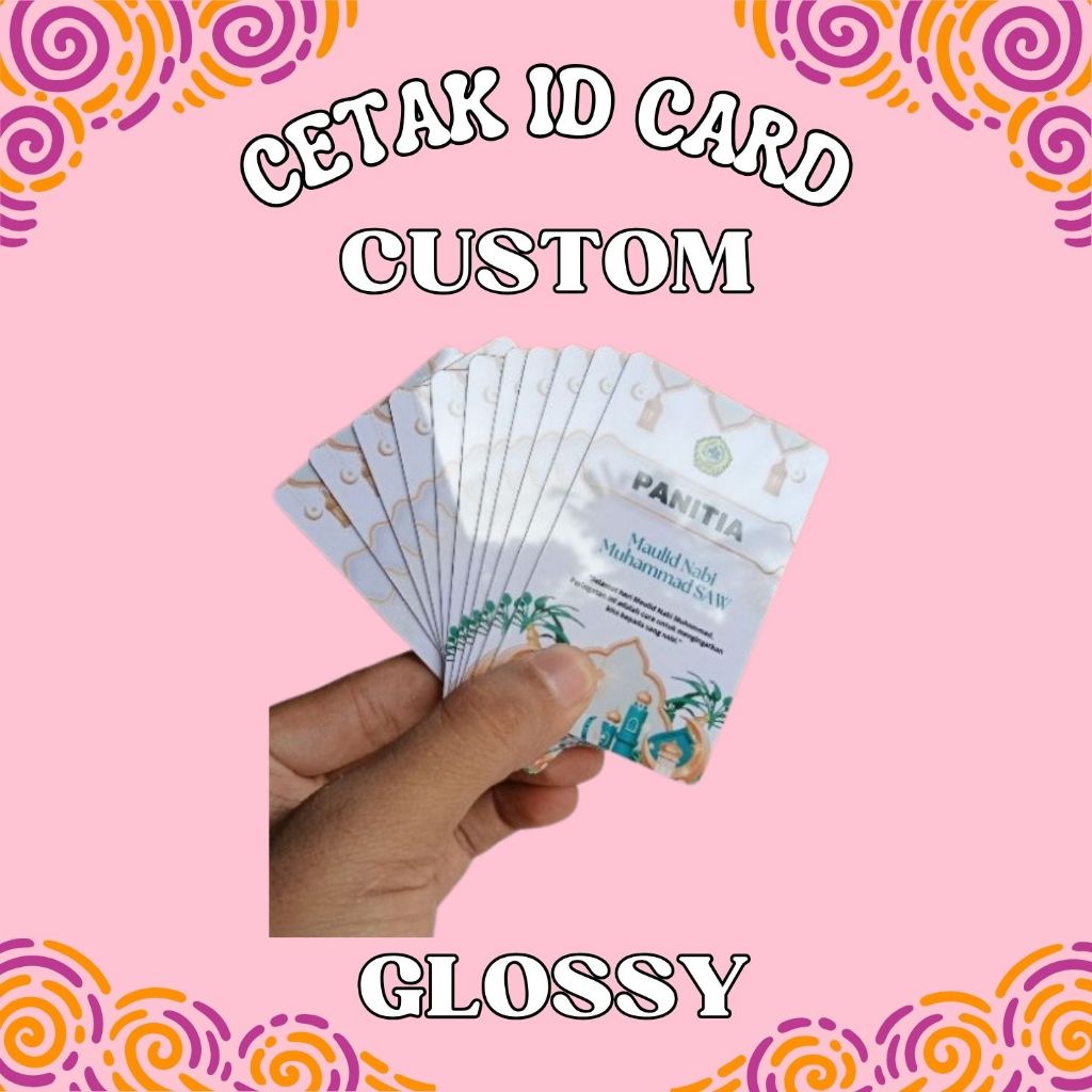 

Jasa Cetak ID Card Kartu Panitia premium pvc anti luntur kuat dan tebal 0.9 mm GLOSSY mengkilat