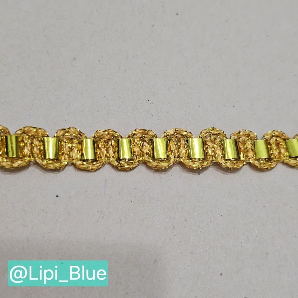 Renda Gold Variasi Kecil | bahan aksesoris hiasan baju