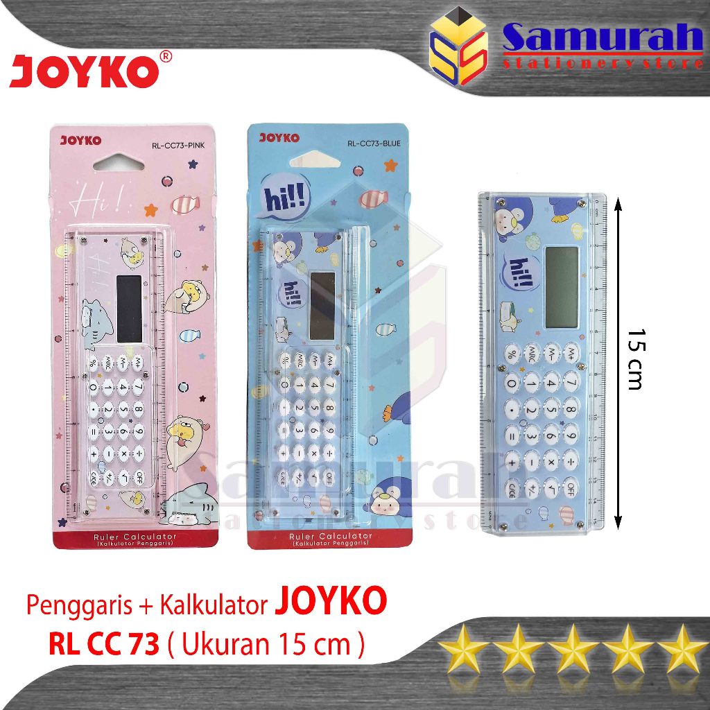 

Penggaris + Kalkulator Joyko RL CC 73 / Garisan 15 cm & Mesin Hitung Multi Fungsi RL-CC73 / Ruler 15cm Calculator 8 Digit RLCC73