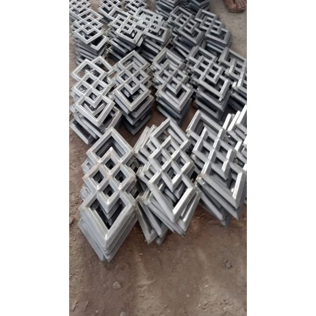 Wajik susun 3 /wajik besi tumpuk 3.dua muka.dua sisi, aksesoris pagar besi, ornamen pagar wajik susu