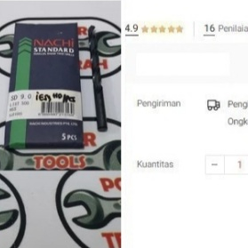 

NACHI Mata Bor Besi HSS 9.5 mm / straight shank drill asli SINGAPORE